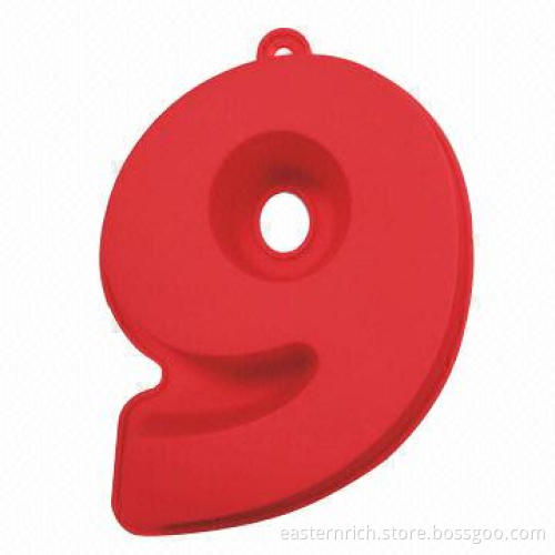 Silicone number cake mold, number 9